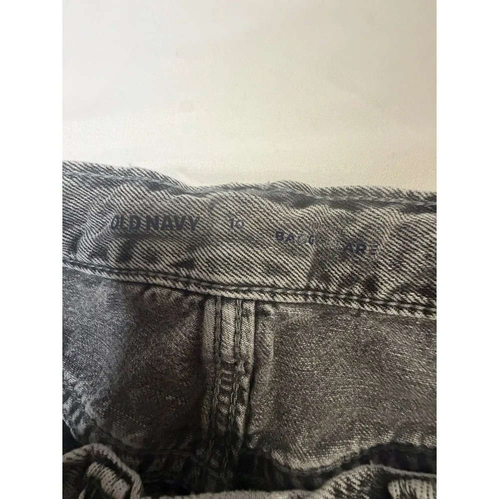 Old Navy Girls Baggy Wide Leg Jeans Bundle Size 10 (2 Pairs) Gray & Black